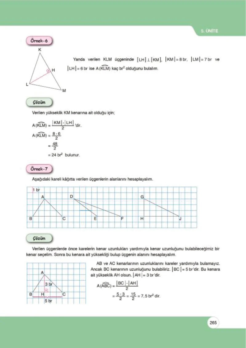 6. Sınıf Matematik Ders Kitabı Cevapları Öğün Yayınlar Sayfa 265