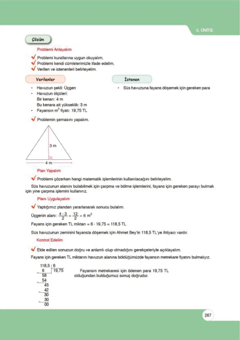 6. Sınıf Matematik Ders Kitabı Cevapları Öğün Yayınlar Sayfa 267