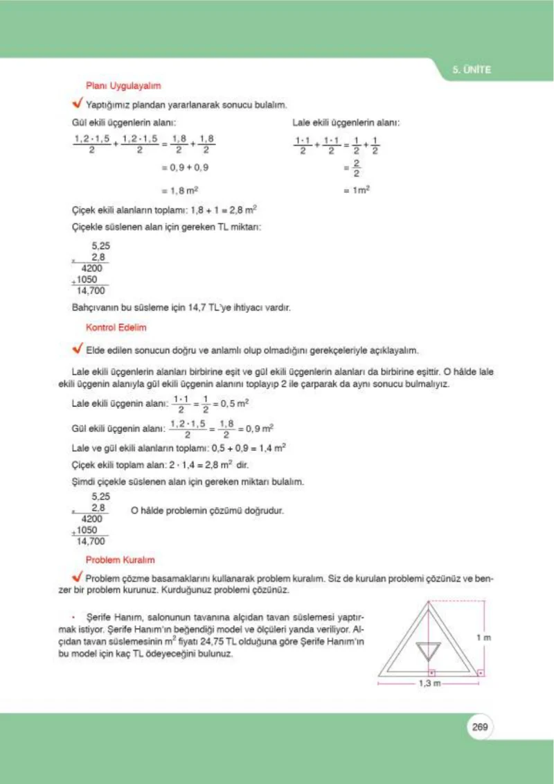 6. Sınıf Matematik Ders Kitabı Cevapları Öğün Yayınlar Sayfa 269