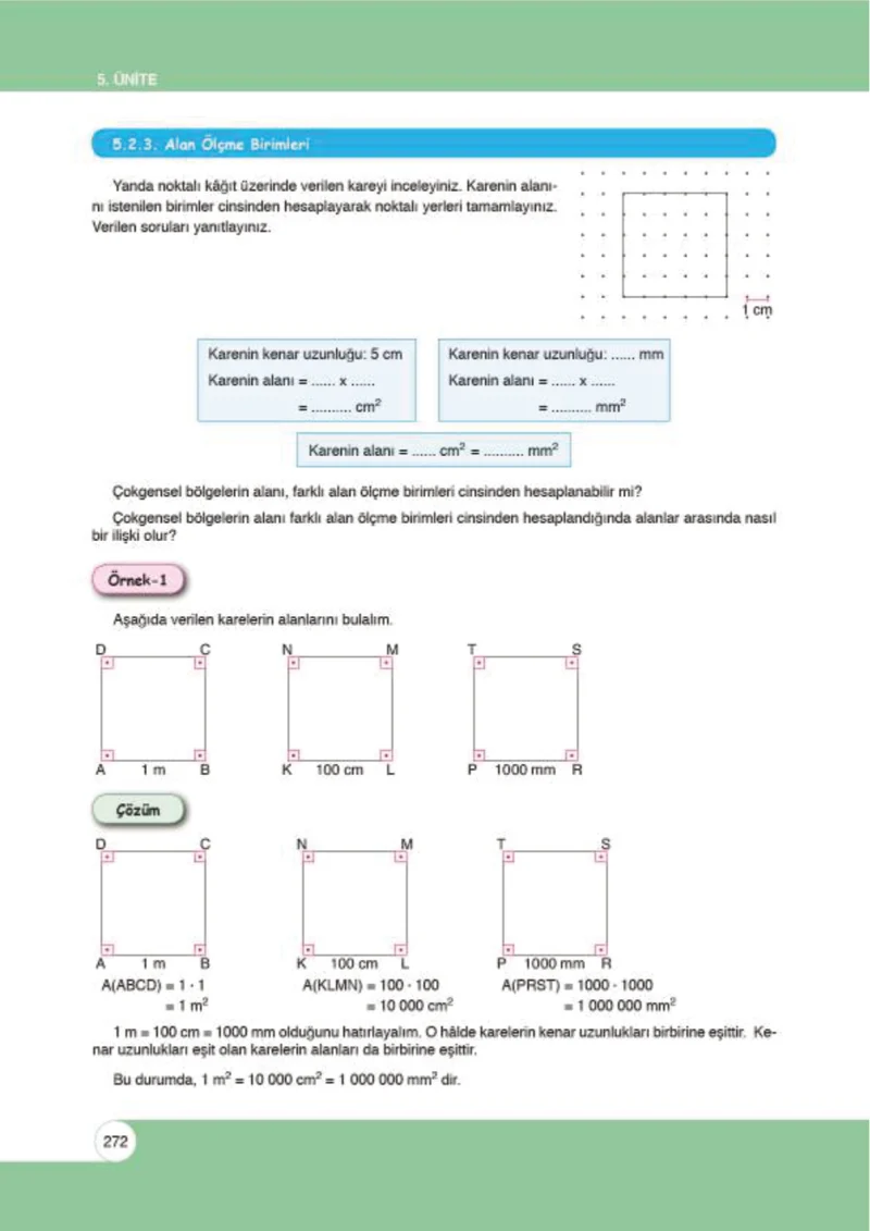 6. Sınıf Matematik Ders Kitabı Cevapları Öğün Yayınlar Sayfa 272