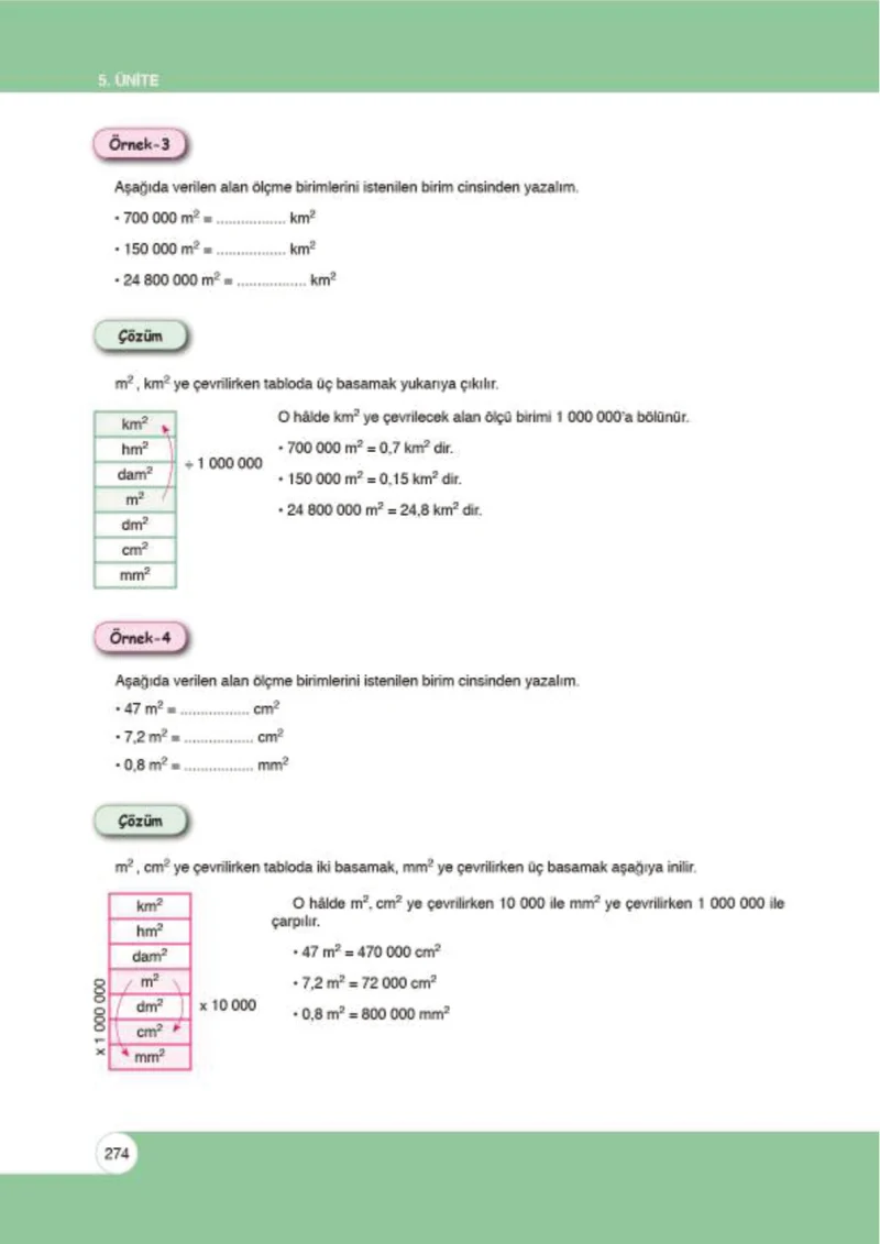 6. Sınıf Matematik Ders Kitabı Cevapları Öğün Yayınlar Sayfa 274