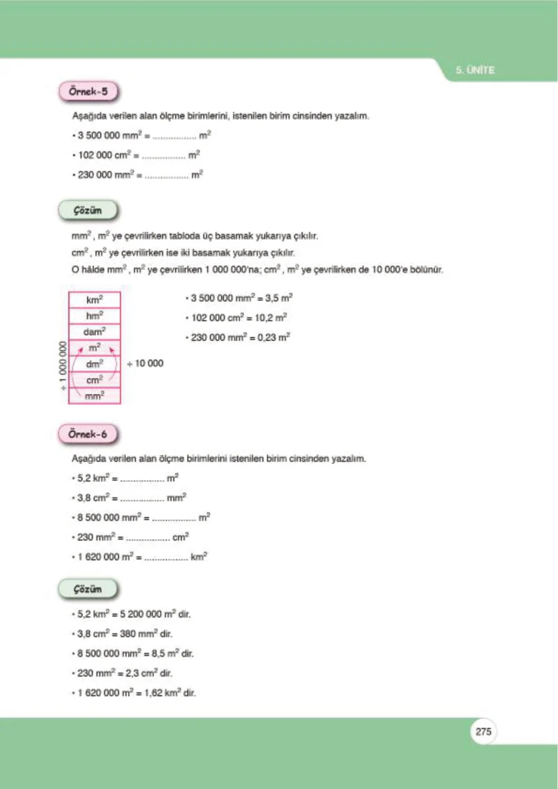 6. Sınıf Matematik Ders Kitabı Cevapları Öğün Yayınlar Sayfa 275