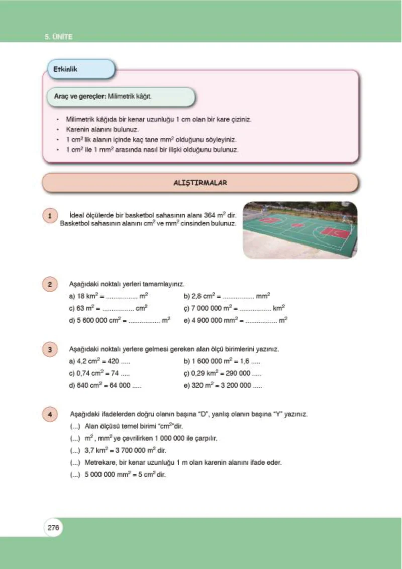 6. Sınıf Matematik Ders Kitabı Cevapları Öğün Yayınlar Sayfa 276