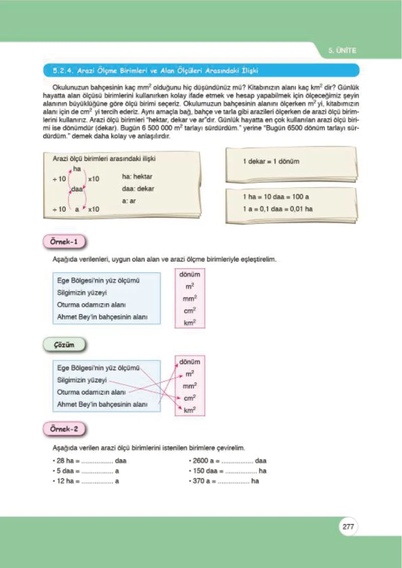 6. Sınıf Matematik Ders Kitabı Cevapları Öğün Yayınlar Sayfa 277