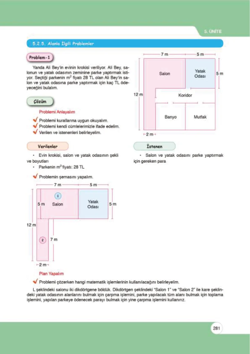 6. Sınıf Matematik Ders Kitabı Cevapları Öğün Yayınlar Sayfa 281