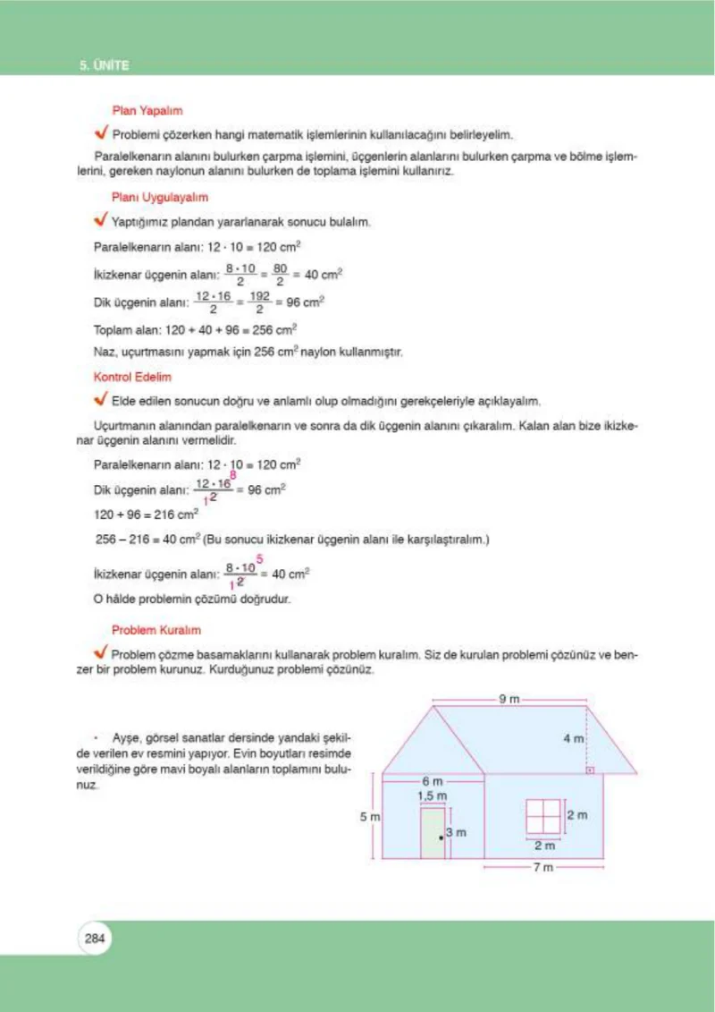 6. Sınıf Matematik Ders Kitabı Cevapları Öğün Yayınlar Sayfa 284