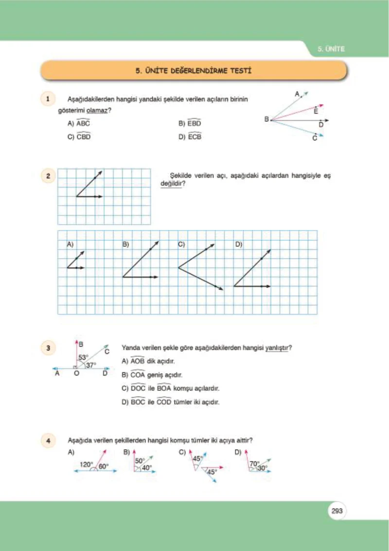 6. Sınıf Matematik Ders Kitabı Cevapları Öğün Yayınlar Sayfa 293