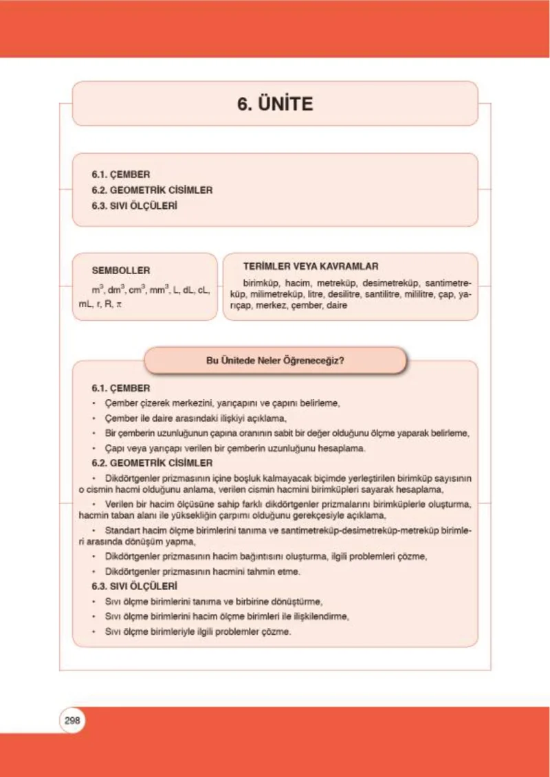 6. Sınıf Matematik Ders Kitabı Cevapları Öğün Yayınlar Sayfa 298