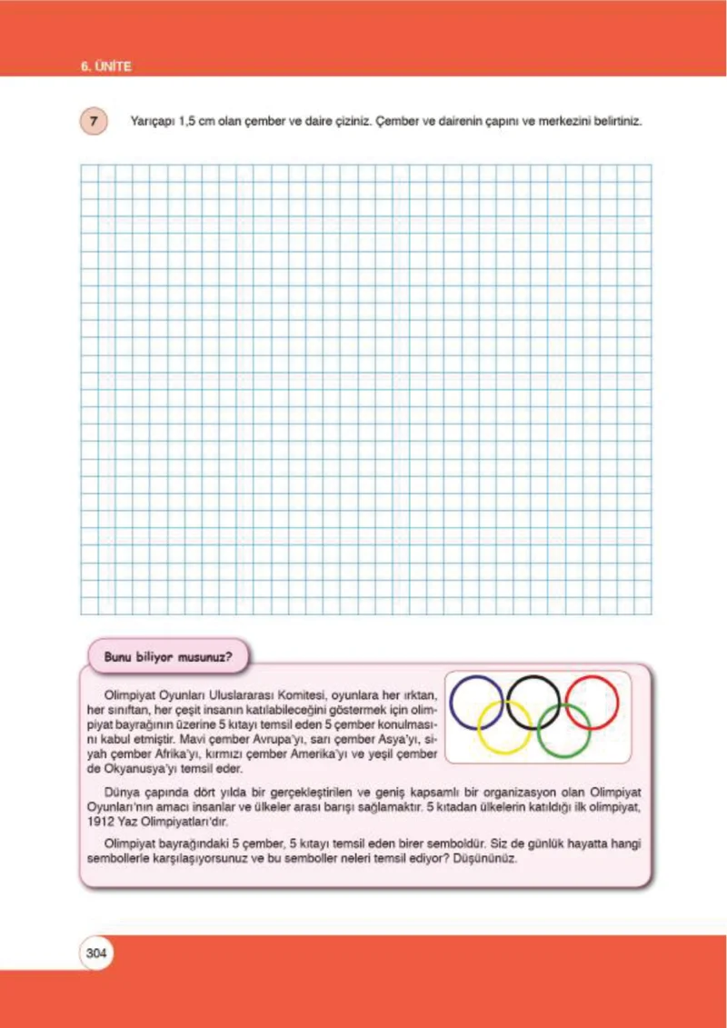 6. Sınıf Matematik Ders Kitabı Cevapları Öğün Yayınlar Sayfa 304