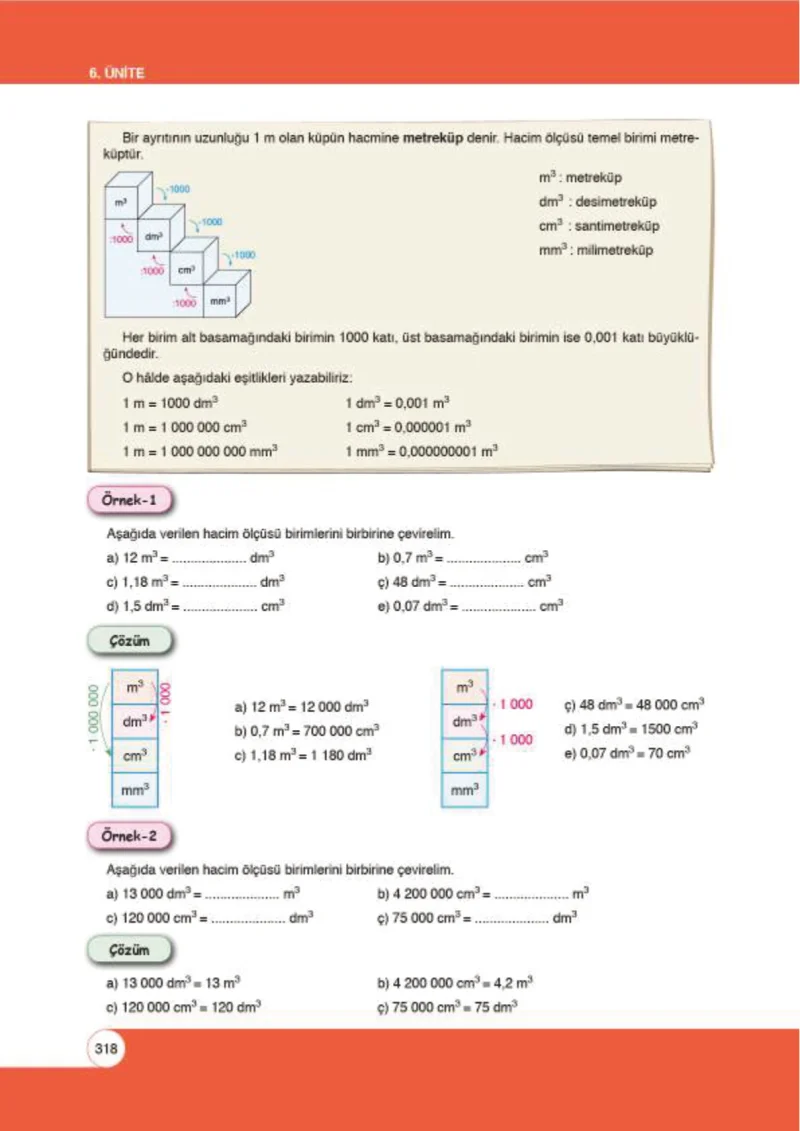 6. Sınıf Matematik Ders Kitabı Cevapları Öğün Yayınlar Sayfa 318