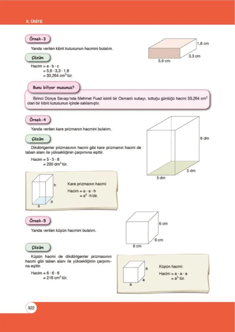 6. Sınıf Matematik Ders Kitabı Cevapları Öğün Yayınlar Sayfa 322