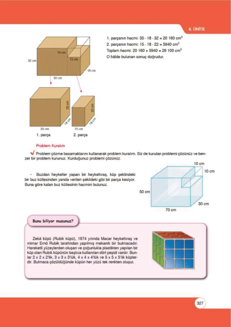 6. Sınıf Matematik Ders Kitabı Cevapları Öğün Yayınlar Sayfa 327