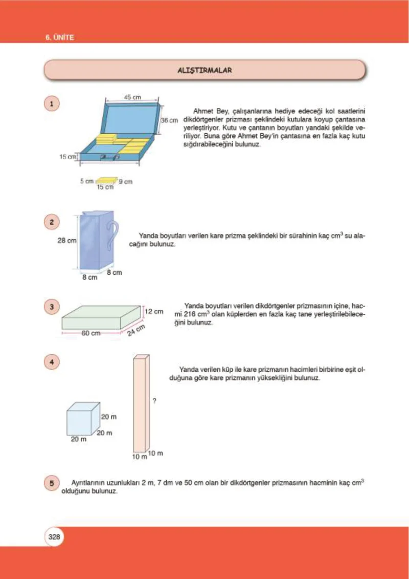 6. Sınıf Matematik Ders Kitabı Cevapları Öğün Yayınlar Sayfa 328
