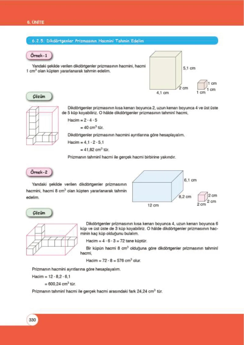 6. Sınıf Matematik Ders Kitabı Cevapları Öğün Yayınlar Sayfa 330