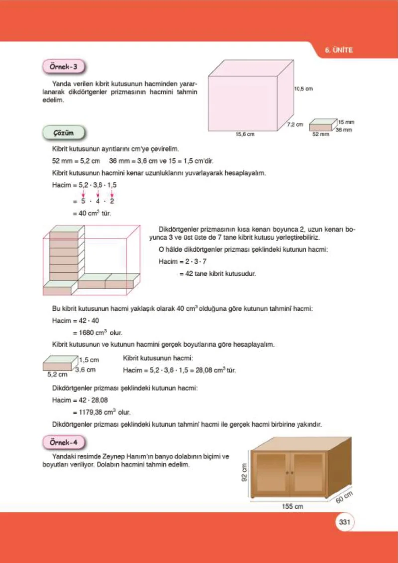6. Sınıf Matematik Ders Kitabı Cevapları Öğün Yayınlar Sayfa 331