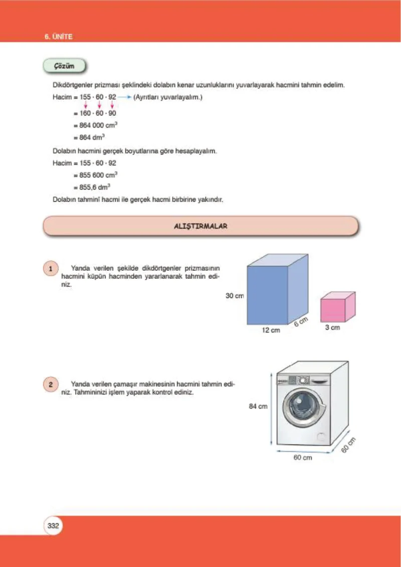 6. Sınıf Matematik Ders Kitabı Cevapları Öğün Yayınlar Sayfa 332