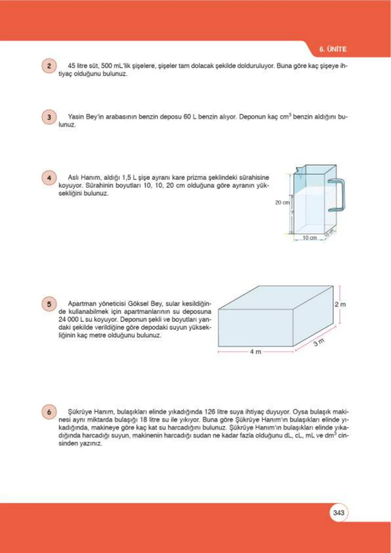 6. Sınıf Matematik Ders Kitabı Cevapları Öğün Yayınlar Sayfa 343