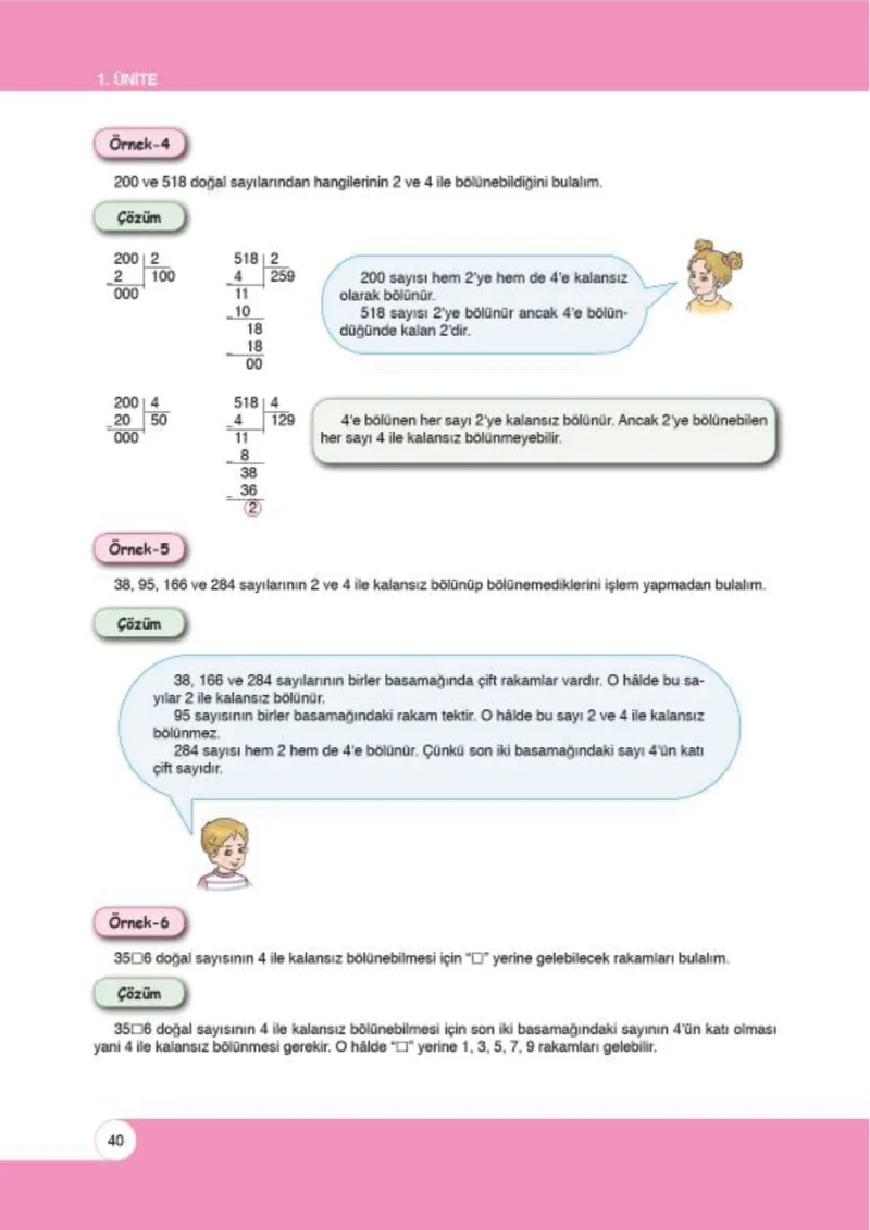 6. Sınıf Matematik Ders Kitabı Cevapları Öğün Yayınlar Sayfa 40