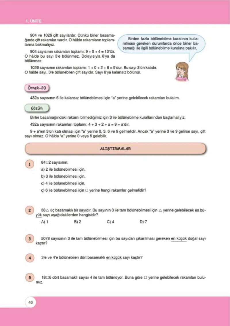 6. Sınıf Matematik Ders Kitabı Cevapları Öğün Yayınlar Sayfa 46