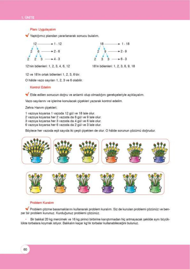 6. Sınıf Matematik Ders Kitabı Cevapları Öğün Yayınlar Sayfa 60