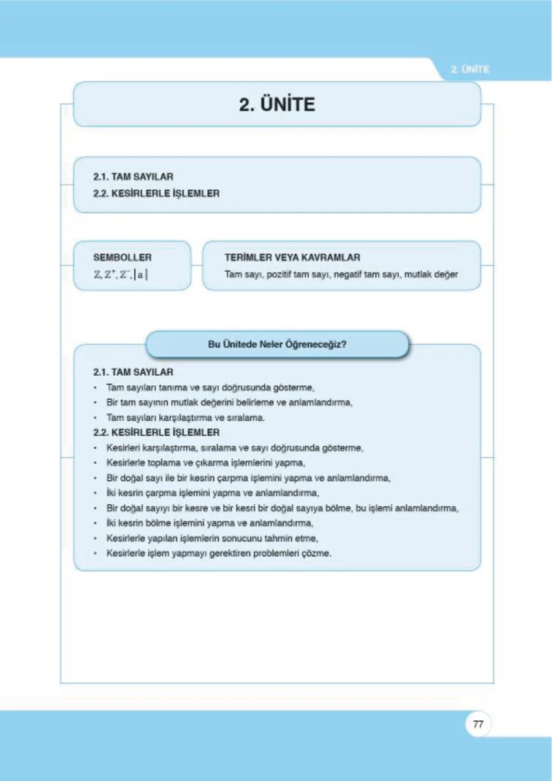 6. Sınıf Matematik Ders Kitabı Cevapları Öğün Yayınlar Sayfa 77