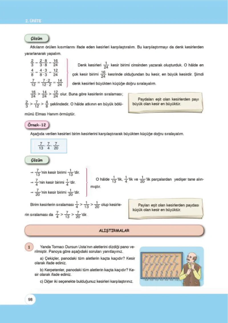 6. Sınıf Matematik Ders Kitabı Cevapları Öğün Yayınlar Sayfa 98