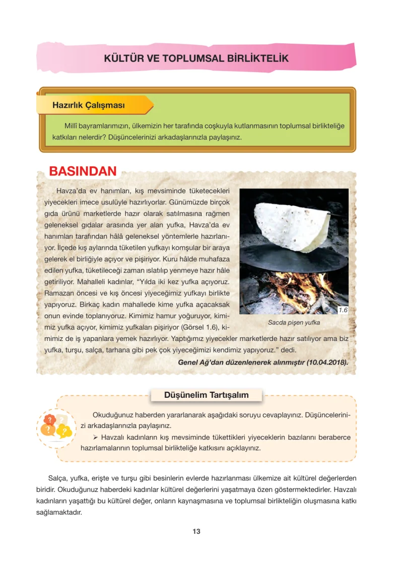 6. Sınıf Sosyal Bilgiler Ders Kitabı Cevapları Anadol Yayınları Sayfa 13