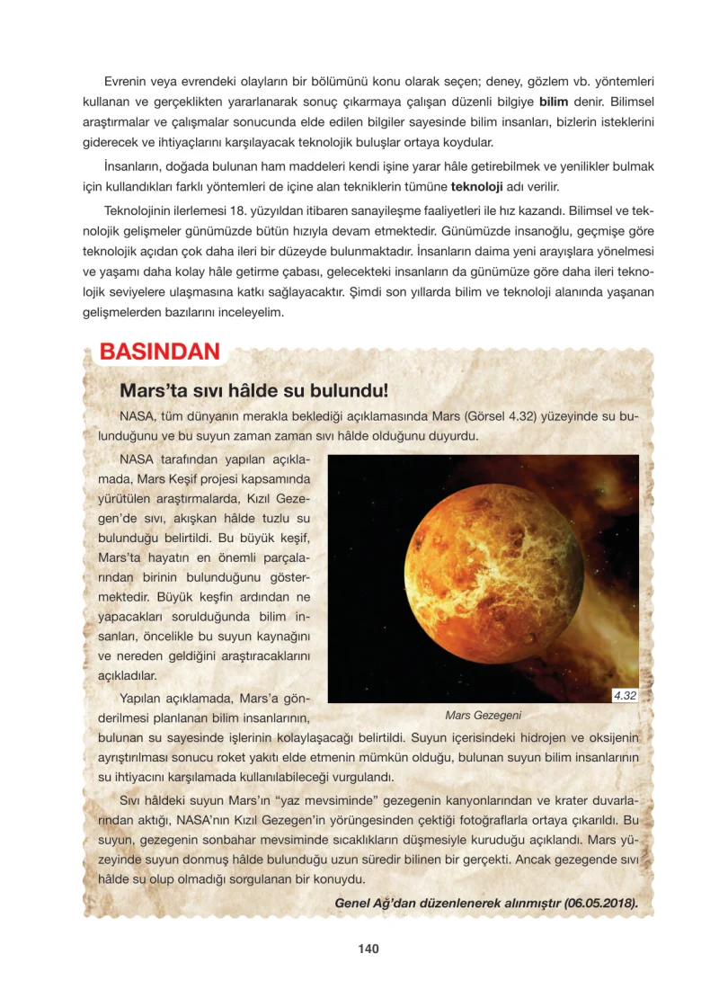 6. Sınıf Sosyal Bilgiler Ders Kitabı Cevapları Anadol Yayınları Sayfa 140