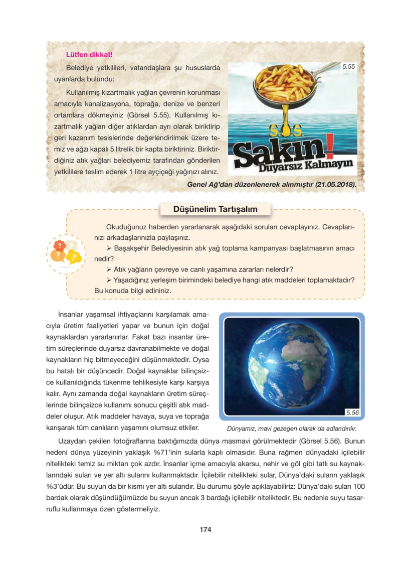 6. Sınıf Sosyal Bilgiler Ders Kitabı Cevapları Anadol Yayınları Sayfa 174