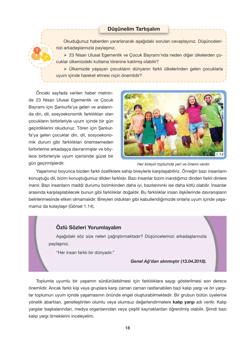 6. Sınıf Sosyal Bilgiler Ders Kitabı Cevapları Anadol Yayınları Sayfa 18