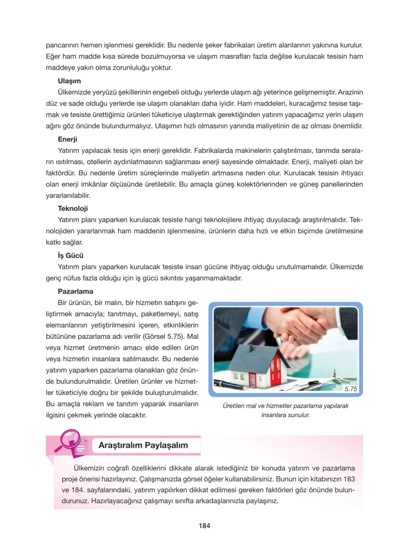 6. Sınıf Sosyal Bilgiler Ders Kitabı Cevapları Anadol Yayınları Sayfa 184