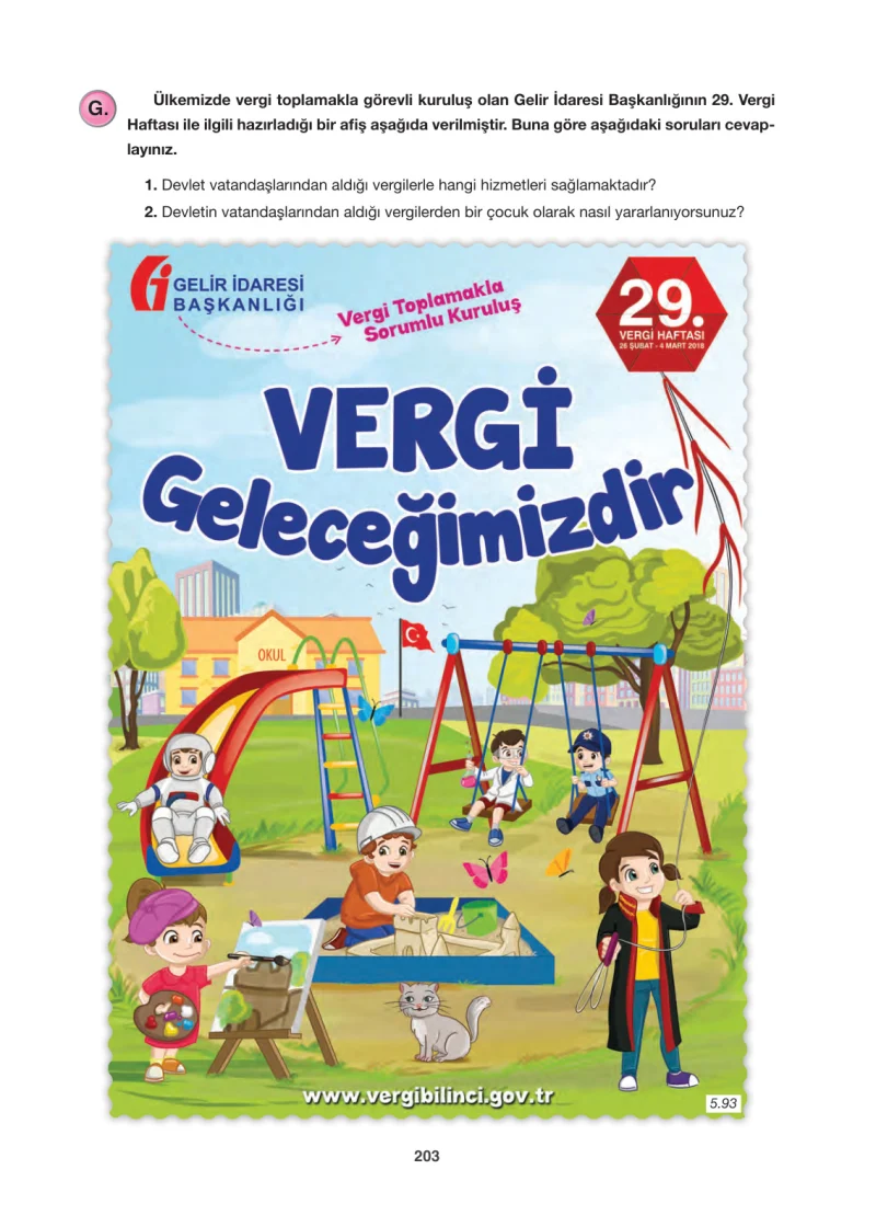6. Sınıf Sosyal Bilgiler Ders Kitabı Cevapları Anadol Yayınları Sayfa 203