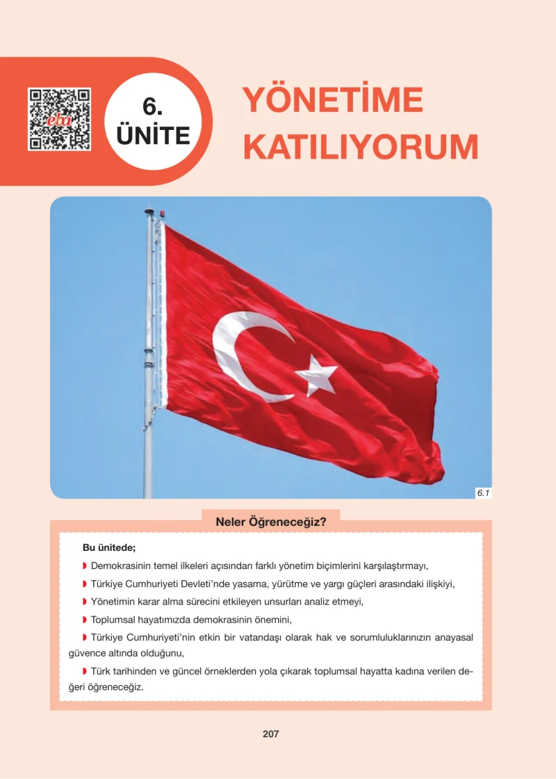 6. Sınıf Sosyal Bilgiler Ders Kitabı Cevapları Anadol Yayınları Sayfa 207