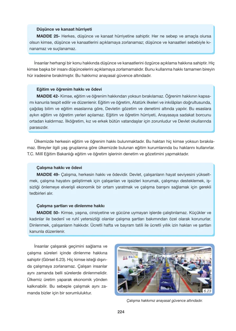 6. Sınıf Sosyal Bilgiler Ders Kitabı Cevapları Anadol Yayınları Sayfa 224