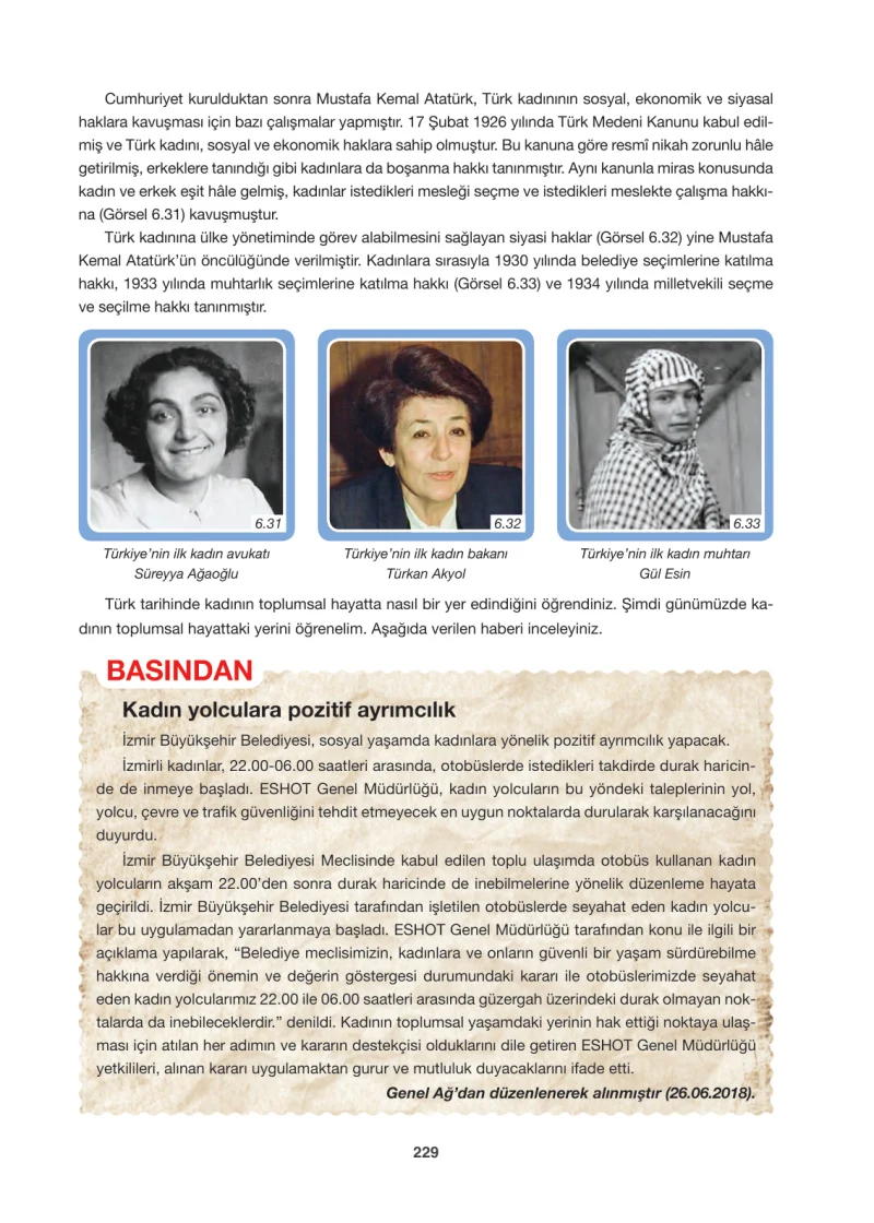 6. Sınıf Sosyal Bilgiler Ders Kitabı Cevapları Anadol Yayınları Sayfa 229