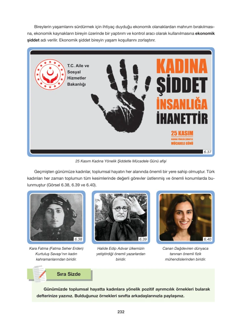 6. Sınıf Sosyal Bilgiler Ders Kitabı Cevapları Anadol Yayınları Sayfa 232