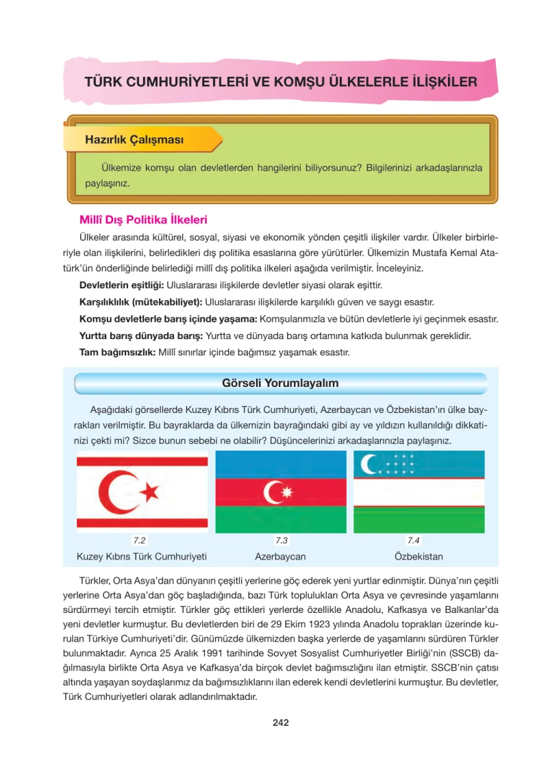 6. Sınıf Sosyal Bilgiler Ders Kitabı Cevapları Anadol Yayınları Sayfa 242