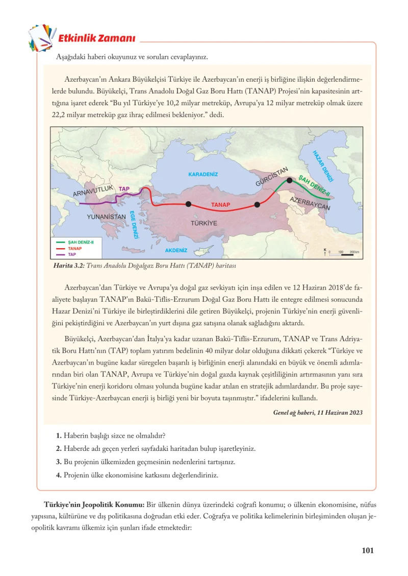 6. Sınıf Sosyal Bilgiler Ders Kitabı Cevapları Evos Yayınları Sayfa 101