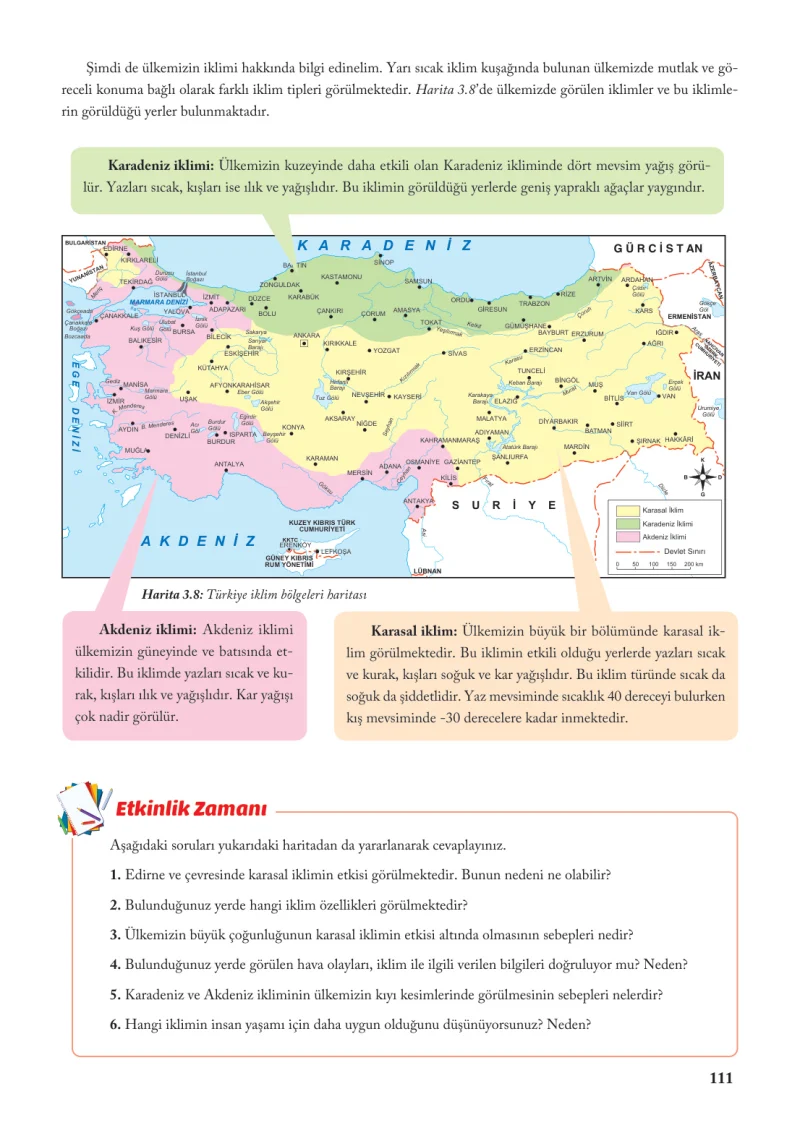 6. Sınıf Sosyal Bilgiler Ders Kitabı Cevapları Evos Yayınları Sayfa 111
