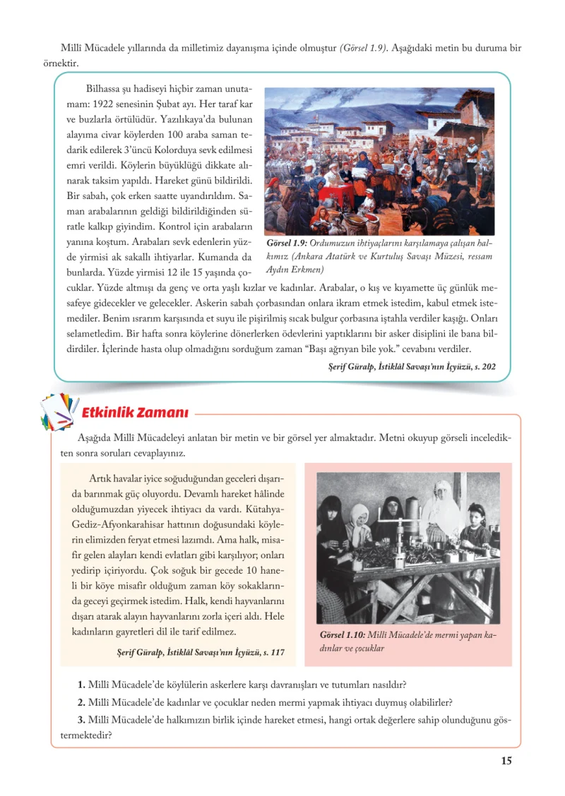 6. Sınıf Sosyal Bilgiler Ders Kitabı Cevapları Evos Yayınları Sayfa 15
