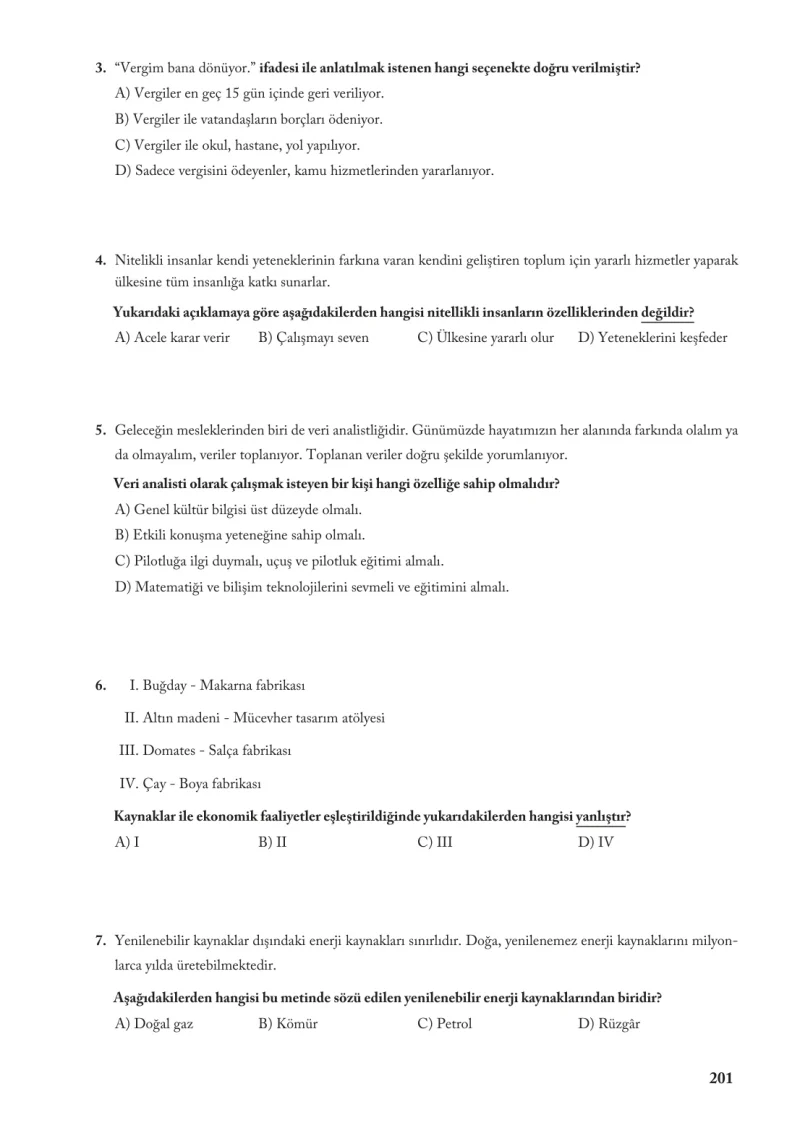 6. Sınıf Sosyal Bilgiler Ders Kitabı Cevapları Evos Yayınları Sayfa 201