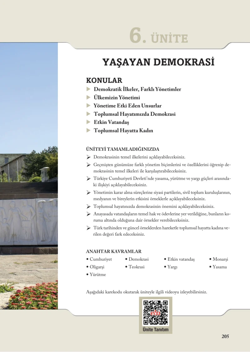 6. Sınıf Sosyal Bilgiler Ders Kitabı Cevapları Evos Yayınları Sayfa 205