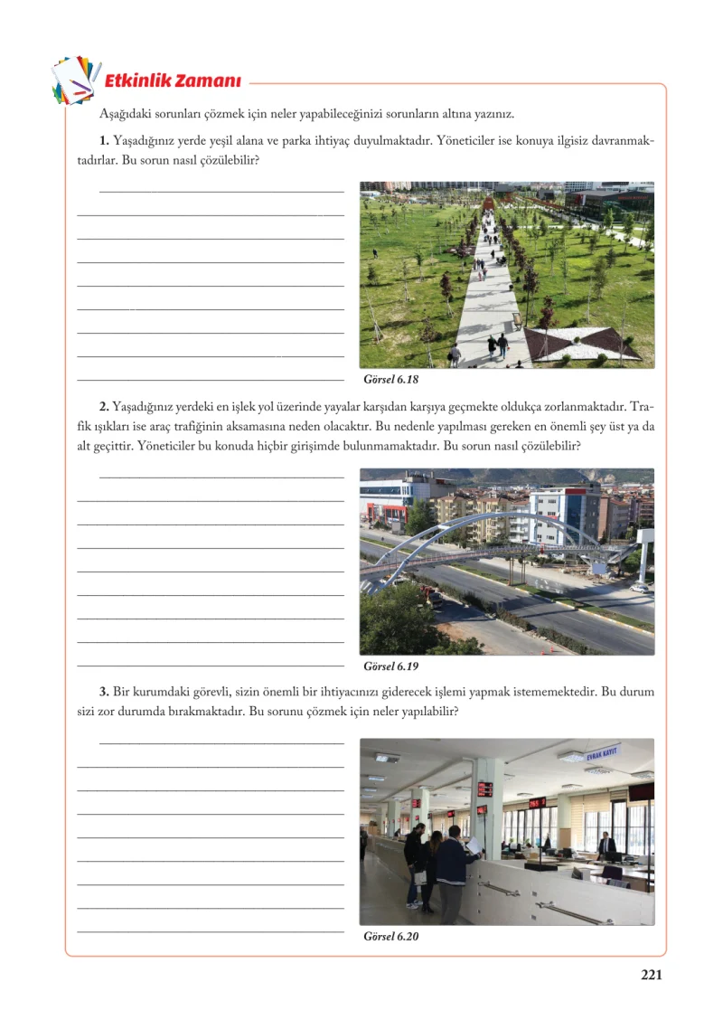 6. Sınıf Sosyal Bilgiler Ders Kitabı Cevapları Evos Yayınları Sayfa 221