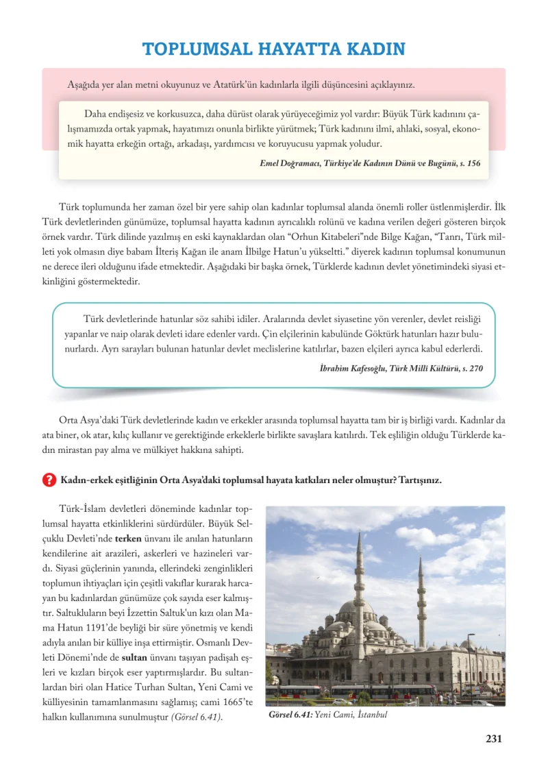 6. Sınıf Sosyal Bilgiler Ders Kitabı Cevapları Evos Yayınları Sayfa 231