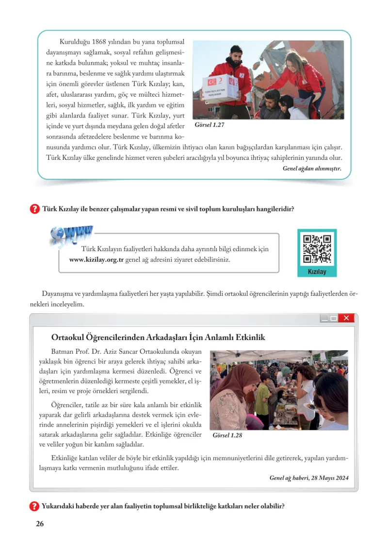 6. Sınıf Sosyal Bilgiler Ders Kitabı Cevapları Evos Yayınları Sayfa 26