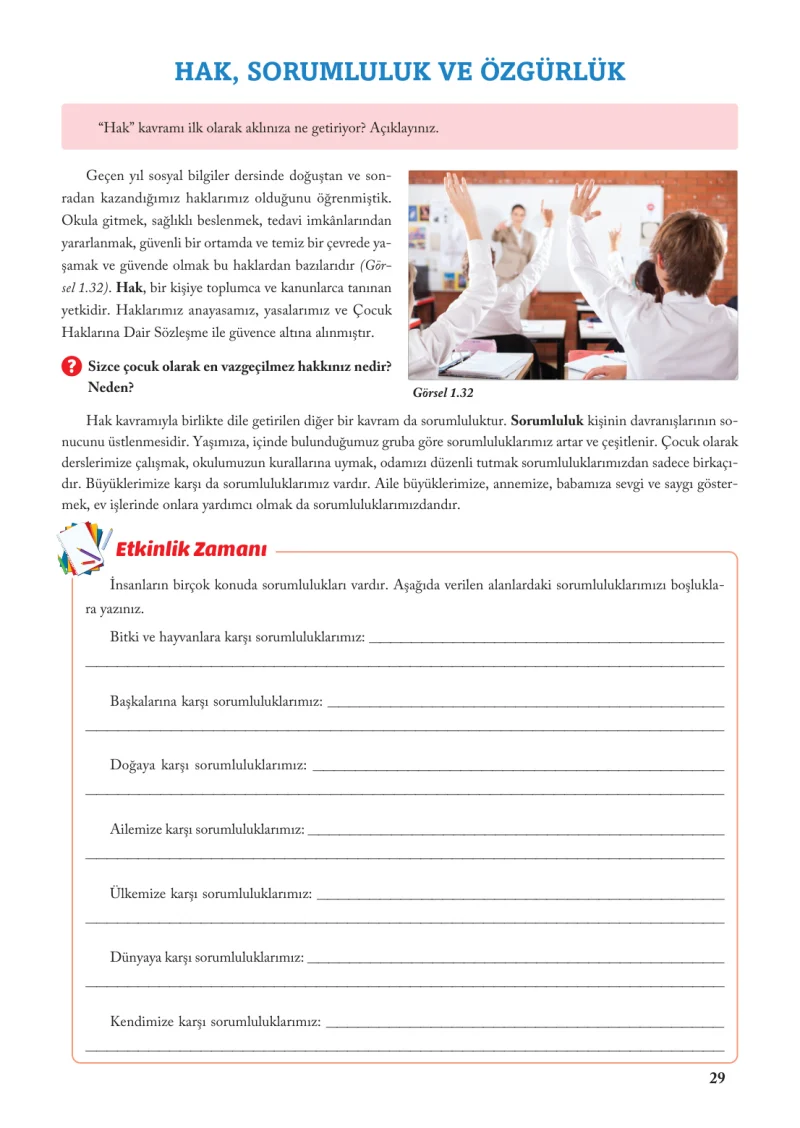 6. Sınıf Sosyal Bilgiler Ders Kitabı Cevapları Evos Yayınları Sayfa 29