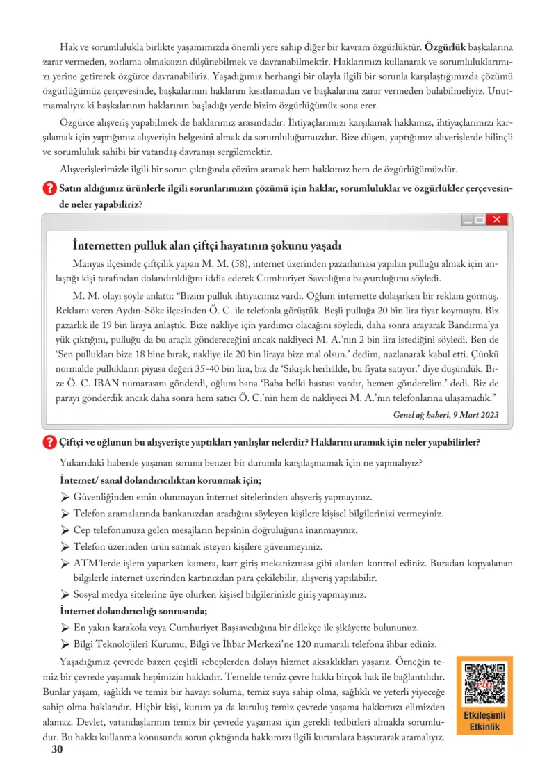 6. Sınıf Sosyal Bilgiler Ders Kitabı Cevapları Evos Yayınları Sayfa 30