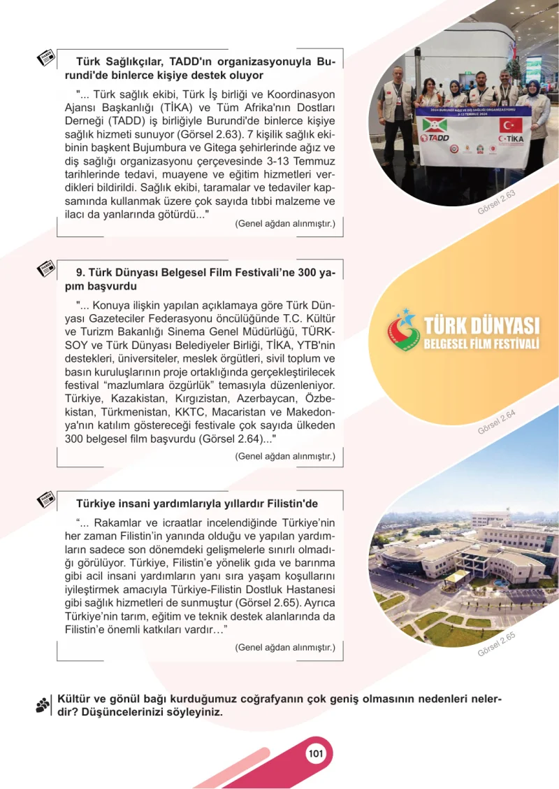 6. Sınıf Sosyal Bilgiler Ders Kitabı Cevapları Meb Yayınları 1. Kitap Sayfa 101