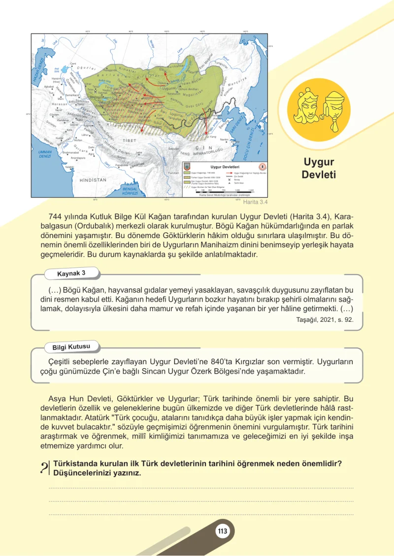 6. Sınıf Sosyal Bilgiler Ders Kitabı Cevapları Meb Yayınları 1. Kitap Sayfa 113