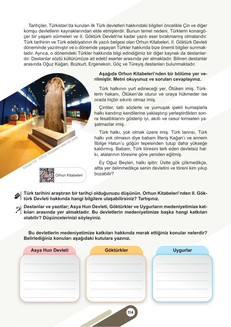6. Sınıf Sosyal Bilgiler Ders Kitabı Cevapları Meb Yayınları 1. Kitap Sayfa 114